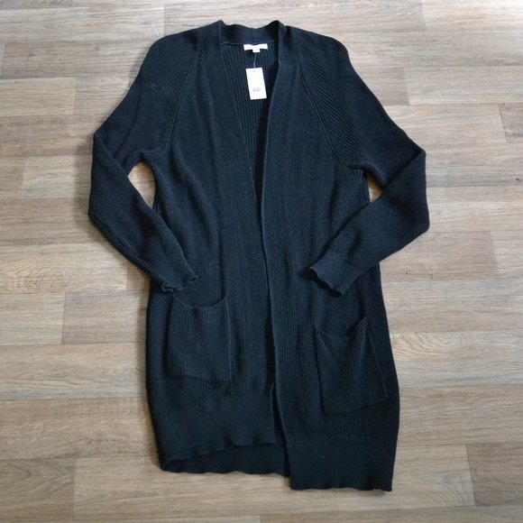 NWT BP. Longline Black Knit Open Knit Cardigan Sweater Size Small - Picture 3 of 6